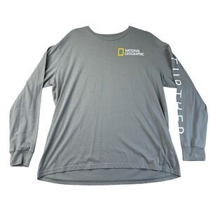 National Geographic Shirt Men's Extra Large Gray Long Sleeve Torres Del Paine